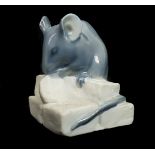 Erik Nielson for Royal Copenhagen porcelain a figure of a mouse on two sugar cubes shape Np 510, 4.