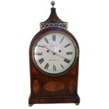 Peter Clare Manchester - A George III mahogany and satinwood bracket clock, twin train movement with