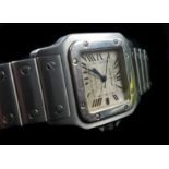 A Cartier Santos Galbee 2319 gentlemans wristwatch, stainless steel, automatic; service booklet