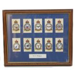 Royal Air Force Interest - John Player & Sons, Five framed sets of 10 Royal Air Force Badges