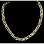 A heavy 22ct yellow gold rope twist necklace, approx 61cm long, 49 grms approx.