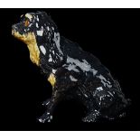A Winstanley pottery dog, of a Cavalier Charles Spaniel, black and tan colourway, signed , 27cm