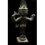 A small Indian four face bronze of Shiva, 19thc, 11cm