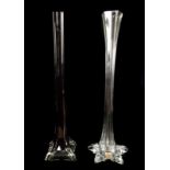 Two Italian Art Glass lily vases, 40cm approx (2)