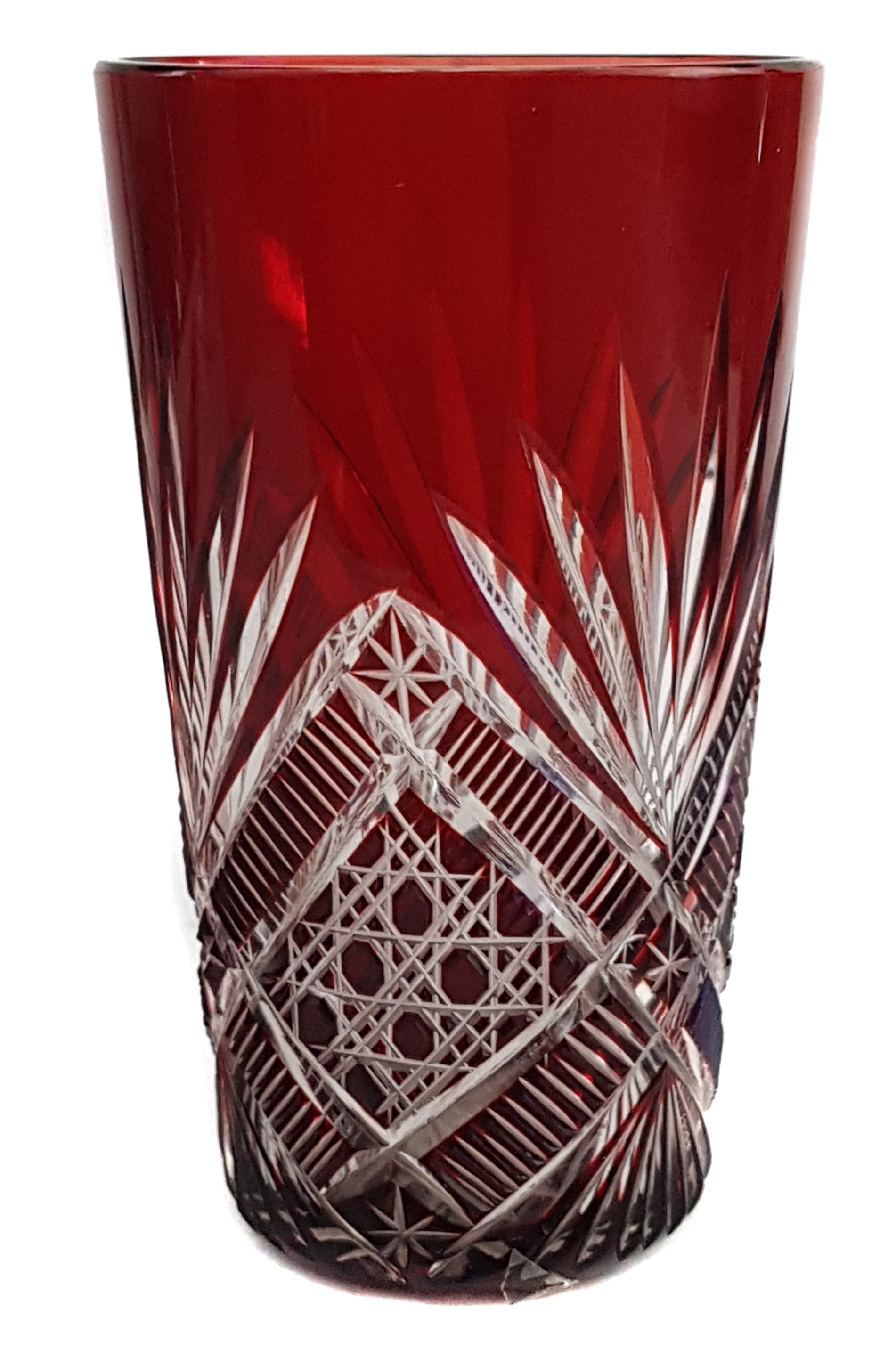 A group of ruby and cranberry coloured glasswares comprising a cranberry claret jug; two cut - Image 7 of 7