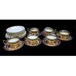 A Royal Crown Derby porcelain imari demi tasse coffee service, pattern no 2451, comprises six cups