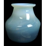 A smokey opaline squat bottle vase, possibly Bermonsey Glass Works, 11cm high