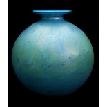 Michael Harris and William Walker for Isle of Wight Glass - A turquoise azurene globular vase,