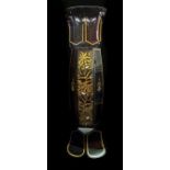 Steinschonau - An amethyst glass vase, in secessionist style, panelled cylindrical form, gilded