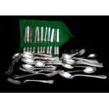 A small quantity of silver plated flatware, including six Kings pattern table spoons and other items