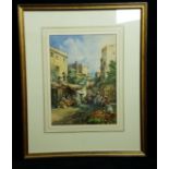 Robert William Arthur Rouse LRBA, Rue Diable Algiers, watercolour, signed and inscribed, 20 x 27.