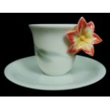 Lladro - Orchid cup and saucer, no.6048, in original box and packaging