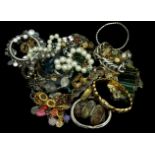 Costume Jewellery - A quantity of costume jewellery bracelets including an Italian micro-mosaic