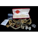 Costume jewellery - a mixed bag of gilt metal costume jewellery including a Bond Boyd Sterling