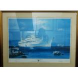P&O Liner Ship Memorabilia - S.S Canberra limited edition print by Colin Verity signed by Captain