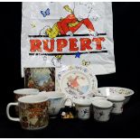 Rupert the Bear - A group of Rupert the Bear decorated items - Wedgwood Nurseryware printed with
