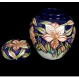 Sian Leeper for Moorcroft Pottery - A Peruvian Lily pattern small ginger jar and cover, dated