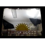 Brewery Interest - Brickwoods Brewery advertising mirror, printed in yellow and red with sunburst