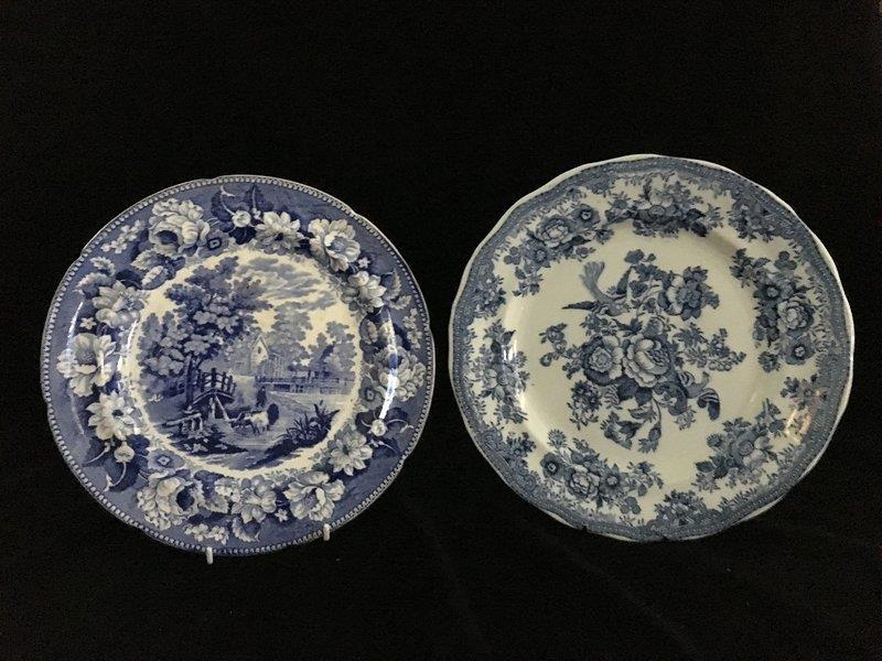 Blue and White printed pottery - including an American interest plate with views of Lee Mansion, The - Image 3 of 6