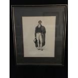 Gentleman Commoner -A hand coloured engraving from Ackermann's History of Oxford, framed and glazed,