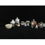 Various items of miniature china wares - comprising Coalport vermiculated gilded jug; 'Naples'