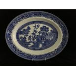 Blue and White printed pottery - including an American interest plate with views of Lee Mansion, The