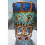 Formentello, Murano - A large Murrine cane cylindrical vase, bright polychrome colours, signed