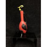 Deco Czecho - An Art Deco Czechoslovakian glass decanter and stopper in the form of a cockerel,