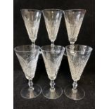 Six Waterford Dunmore pattern champagne glasses, 16cm high (6)