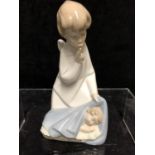 A Lladro porcelain figure, Guardian Angel with baby, No 4635, designed by Juan Huerta, issued