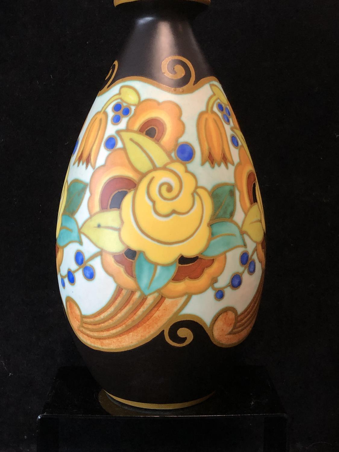 A Boch Freres Keramis vase designed by Charles Catteau, painted by Leon Delfant, pattern D.1733,