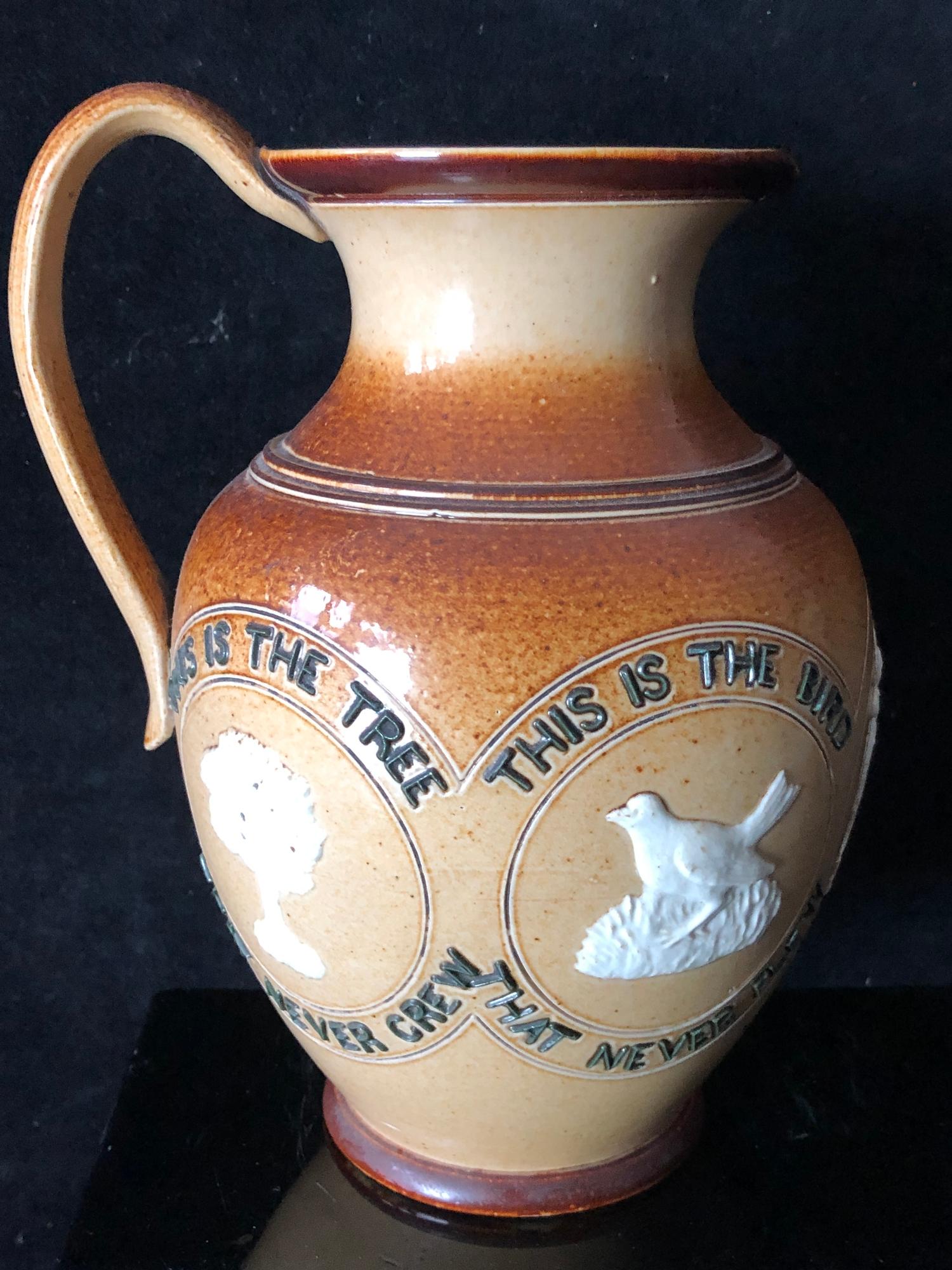 Scottish Interest- A Doulton Lambeth Stoneware Arms of Glasgow jug, ovoid with strap handle, - Image 4 of 8