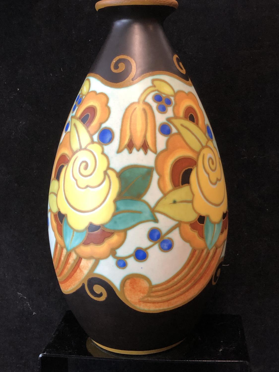 A Boch Freres Keramis vase designed by Charles Catteau, painted by Leon Delfant, pattern D.1733, - Image 2 of 6