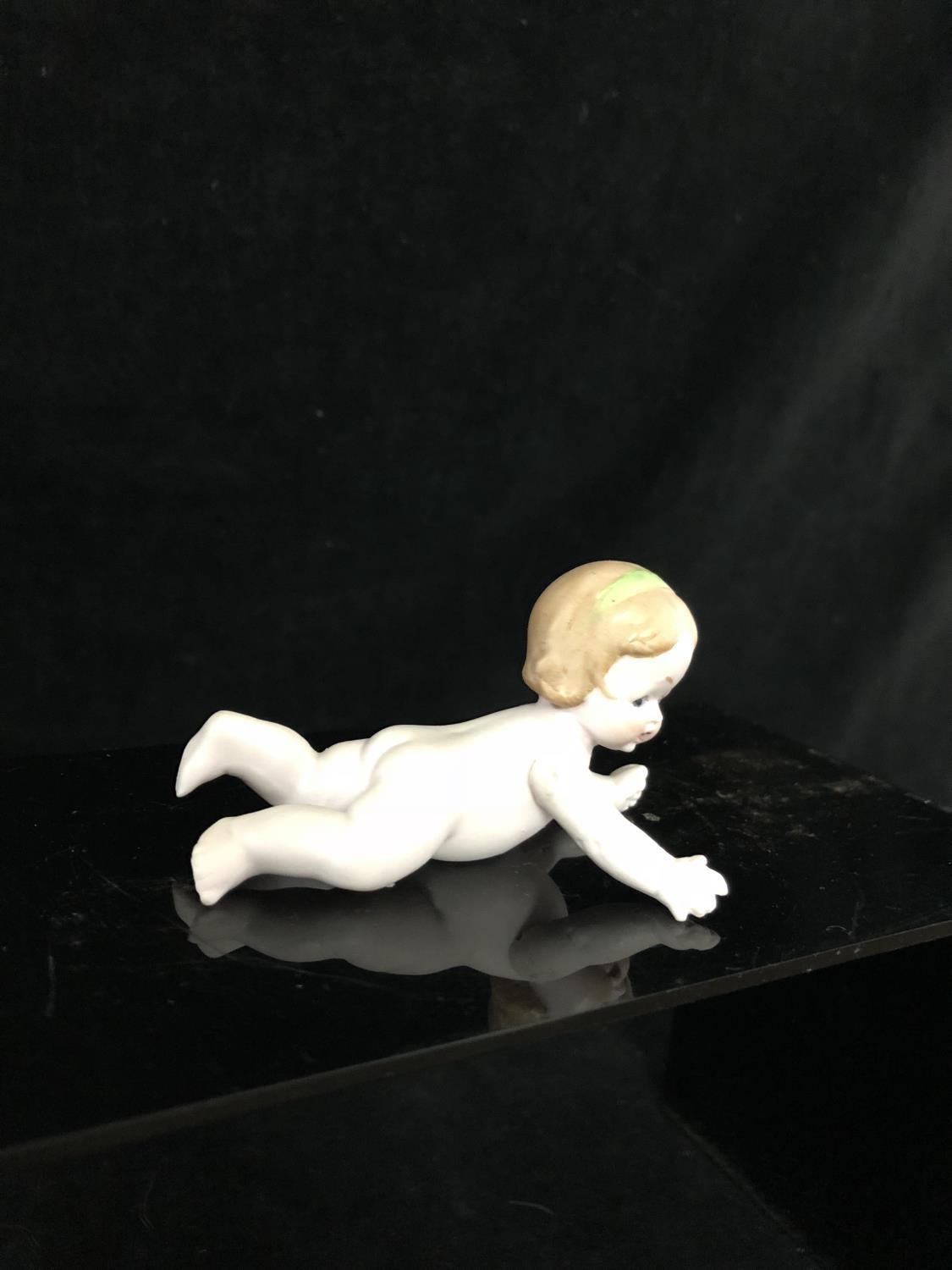 A bisque porcelain Character Child doll figure, probably Heubach Germany, modelled naked and - Image 3 of 4
