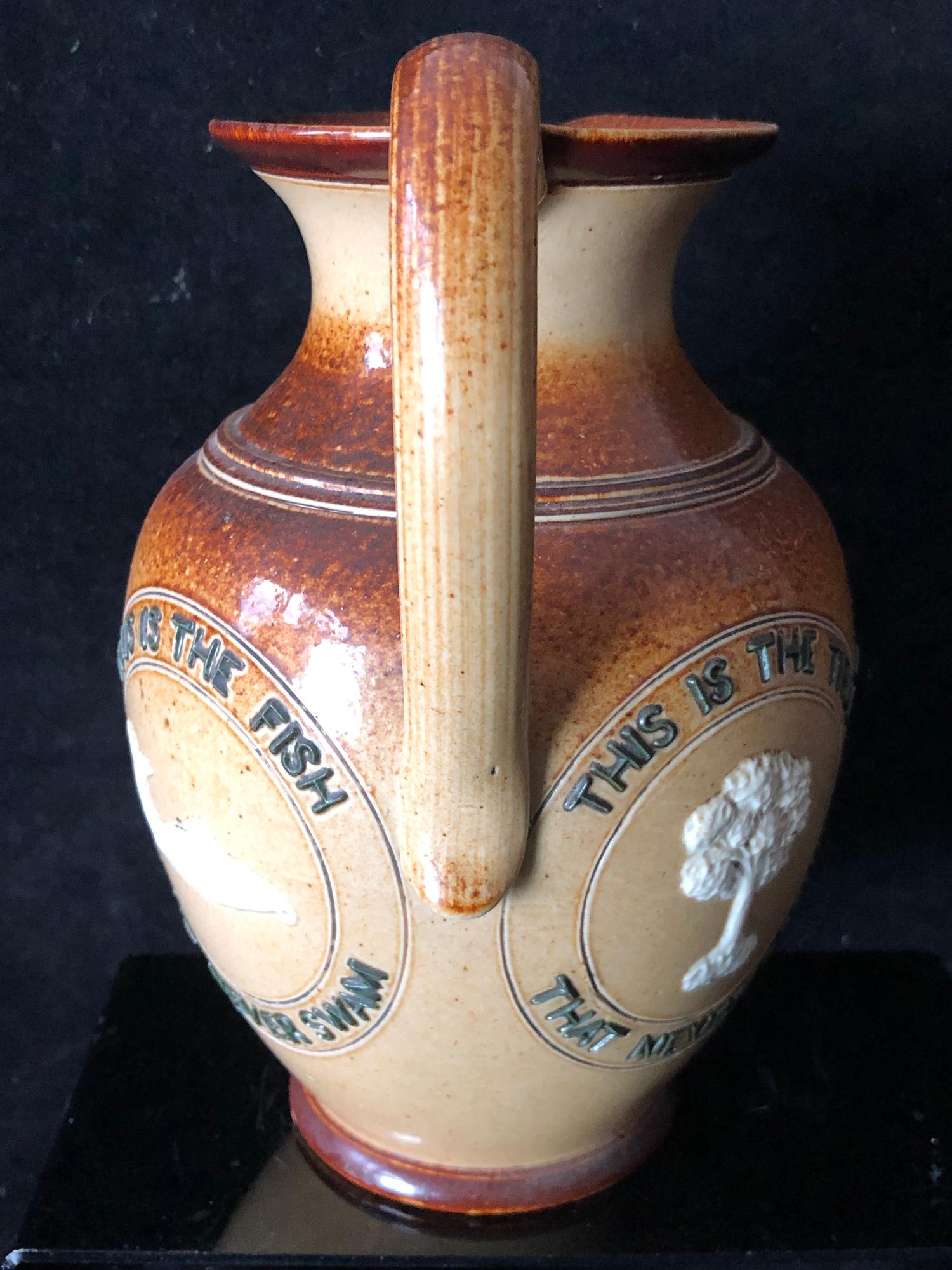 Scottish Interest- A Doulton Lambeth Stoneware Arms of Glasgow jug, ovoid with strap handle, - Image 3 of 8