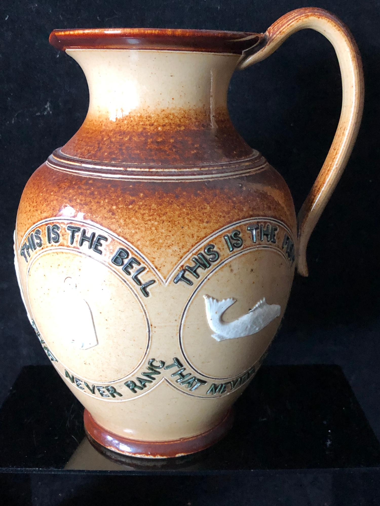 Scottish Interest- A Doulton Lambeth Stoneware Arms of Glasgow jug, ovoid with strap handle,