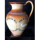 Scottish Interest- A Doulton Lambeth Stoneware Arms of Glasgow jug, ovoid with strap handle,