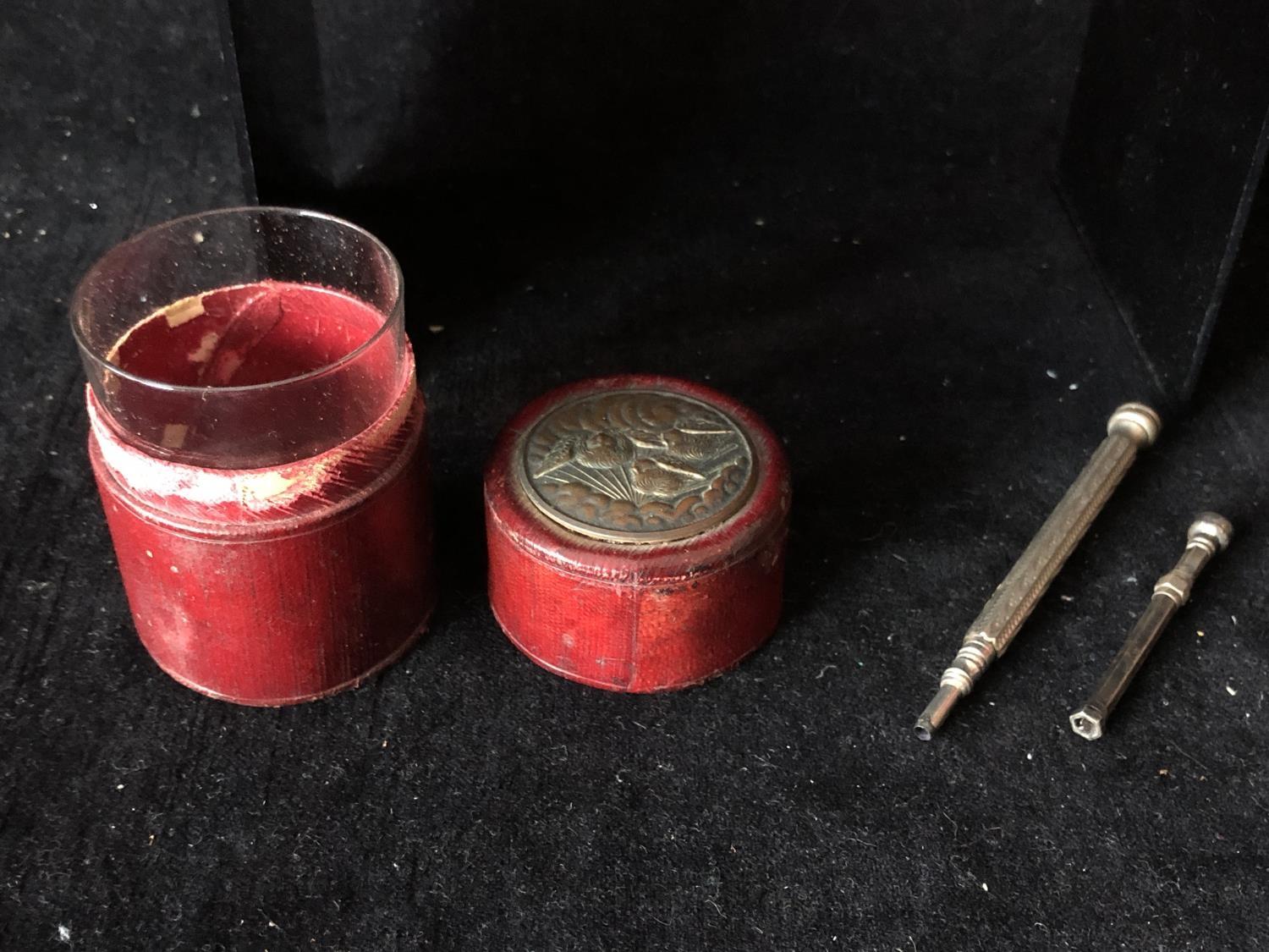 A Velvet butterfly form work case, containing various sewing requisites, scissors, needles, button - Image 6 of 7