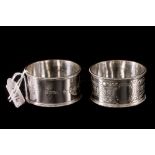 A PAIR OF VICTORIAN SILVER NAPKIN RINGS,