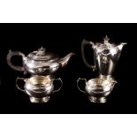 A MODERN FOUR PIECE SILVER TEA AND COFFEE SERVICE, Sheffield 1944,