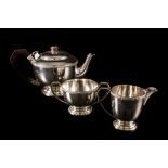 A PRE-WAR THREE PIECE SILVER TEA SERVICE