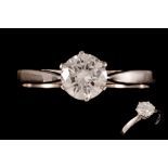 A DIAMOND SOLITAIRE RING, one round brilliant cut diamond of approx. 0.