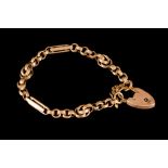 A VICTORIAN 9CT GOLD BRACELET, with lock