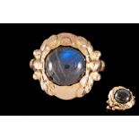 A LABRADORITE DRESS RING BY GEORG JENSEN, in 18ct yellow gold.