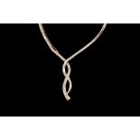 A DIAMOND NECKLACE, mounted in 14ct whit