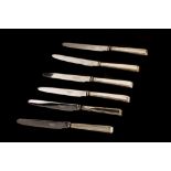 A SET OF MODERN IRISH SILVER HANDLE PASTRY KNIVES, Dublin 1935,