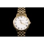 A GENTS RAYMOND WEIL GENEVE WRIST WATCH, white dial,