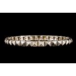 AN 18CT WHITE GOLD LINK BRACELET, with diamond clasp,