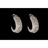 A PAIR OF DIAMOND FANCY HOOP EARRINGS BY CHOPARD,