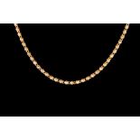 A 14CT GOLD CULTURED PEARL SET NECKLACE.